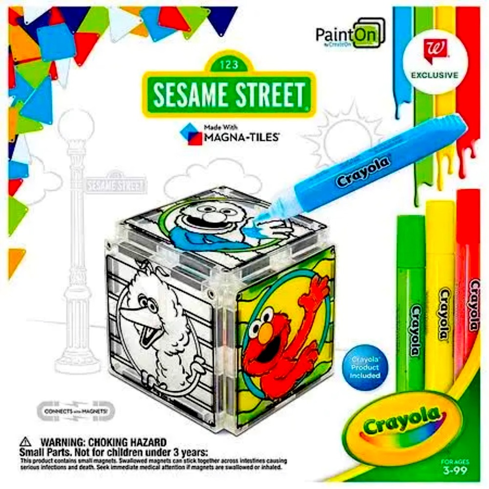 Sesame Street Magna-tiles Crayola 123 Paint On 10 Piece Kit